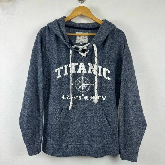 Vineyard Crew 90s Titanic Nautical Hoodie Small Unisex - Picture 3 of 12